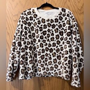 Aerie Fuzzy Animal Print Top